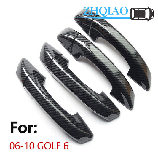 Carbon Fiber Side Door Handle Covers Trim Fit for GOLF 6 15-19