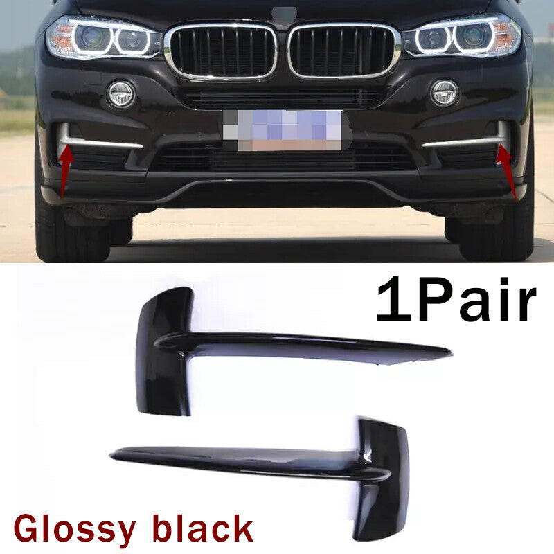 2X New for BMW X5 F15 Front Bumper Pure Black Excellence Chrome Grill 7325395