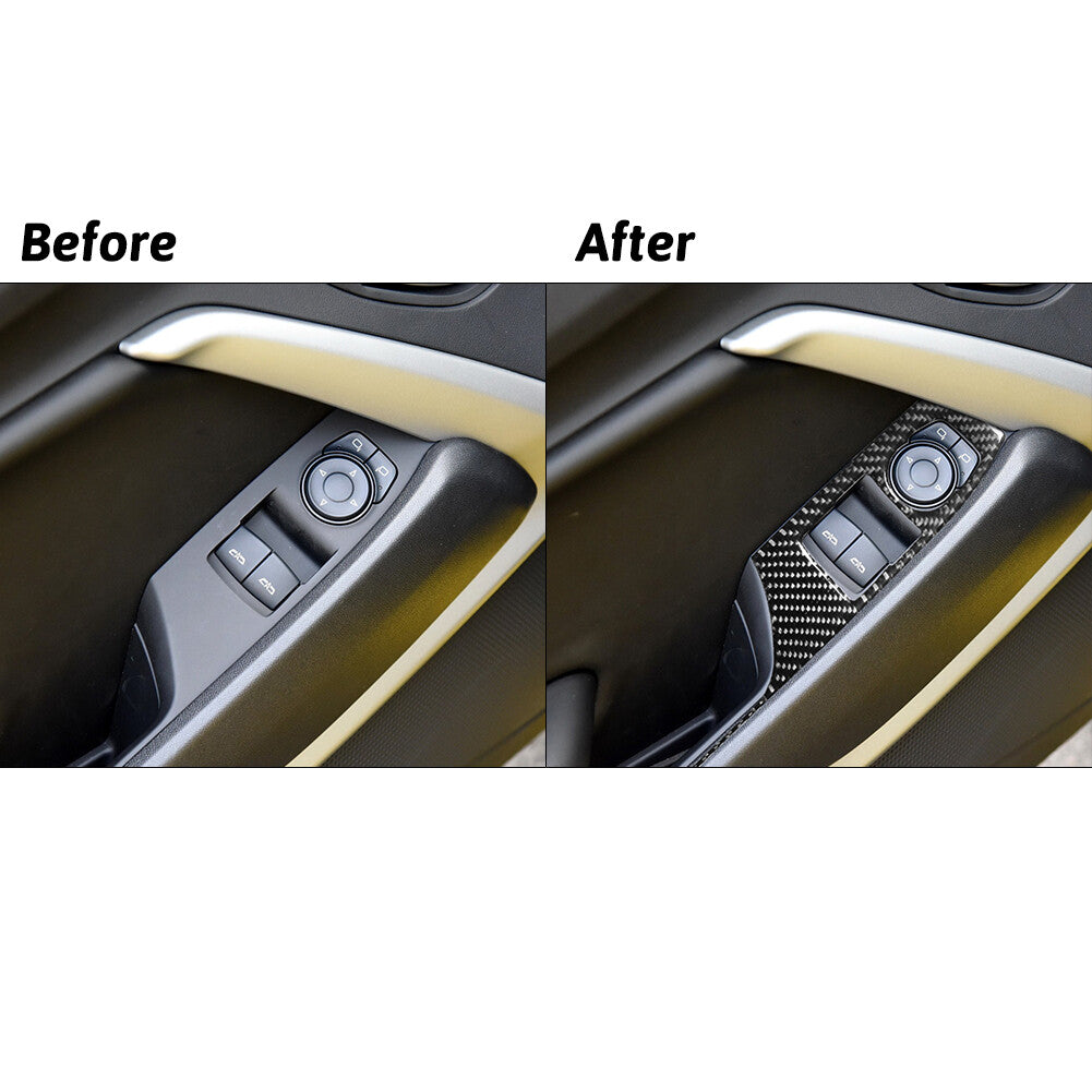2X Window Lift Panel Trim Cover Bezel for Chevrolet Camaro 2016-18 Carbon Fiber