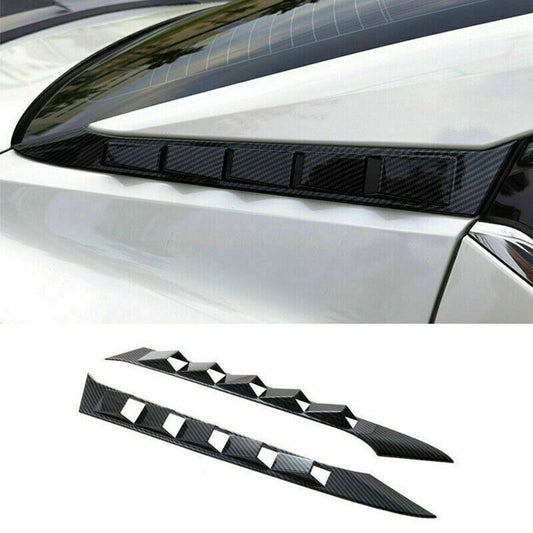 2X Rear Window Louver Shutter Strip for Nissan Sentra 2020-23 ABS Carbon Fiber