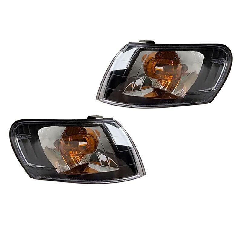 2-pack of black front corner light lenses for 1993-1997 for Toyota for Corolla AE100 E100 AE101