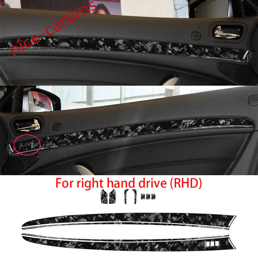 RHD Interior Door Panel Trim for Infiniti G37 2Dr 2010-13 Q60 14-15Forged Carbon