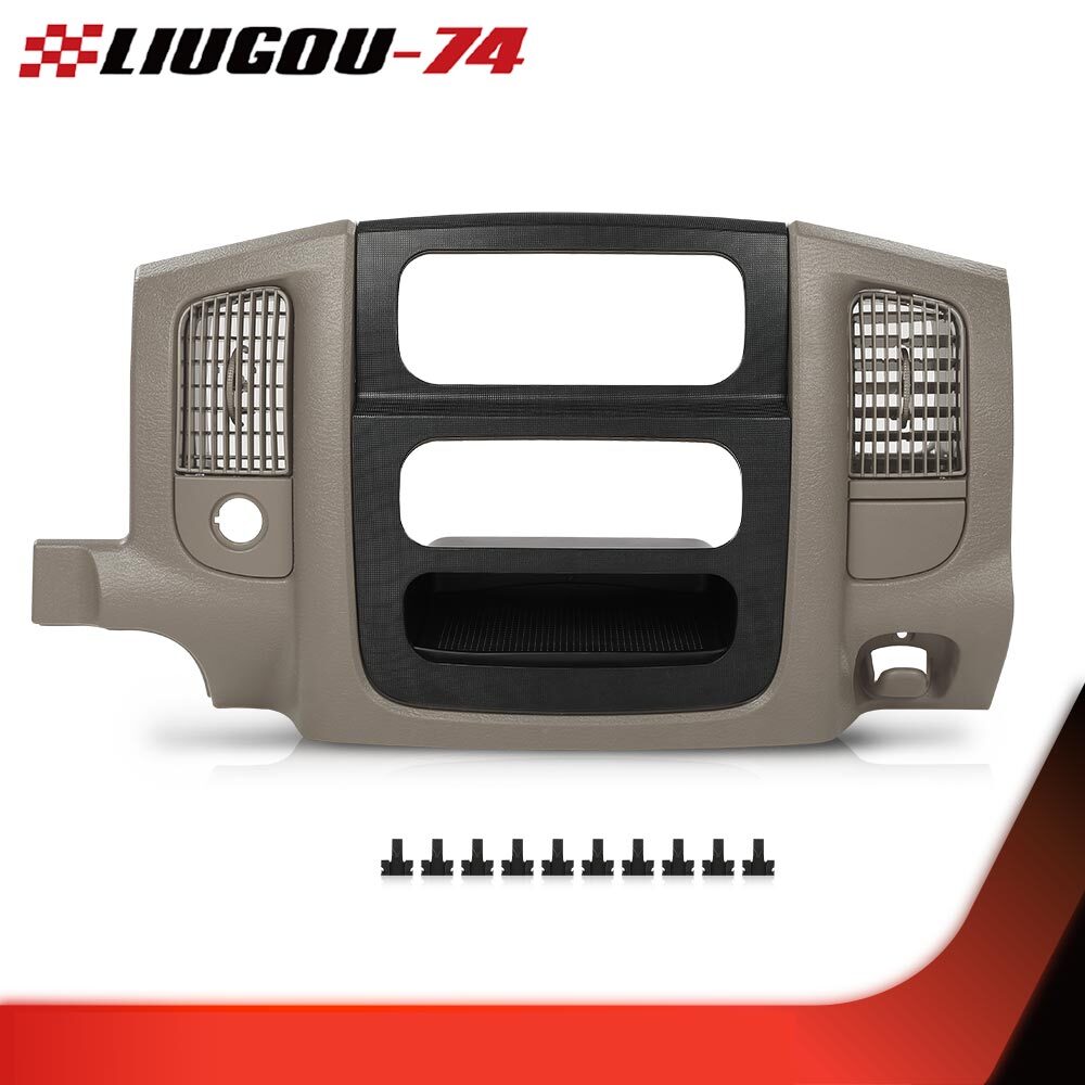 Suitable for 02-05 for Dodge for Ram Radio Dash with beige and black bezel and climate control panel.