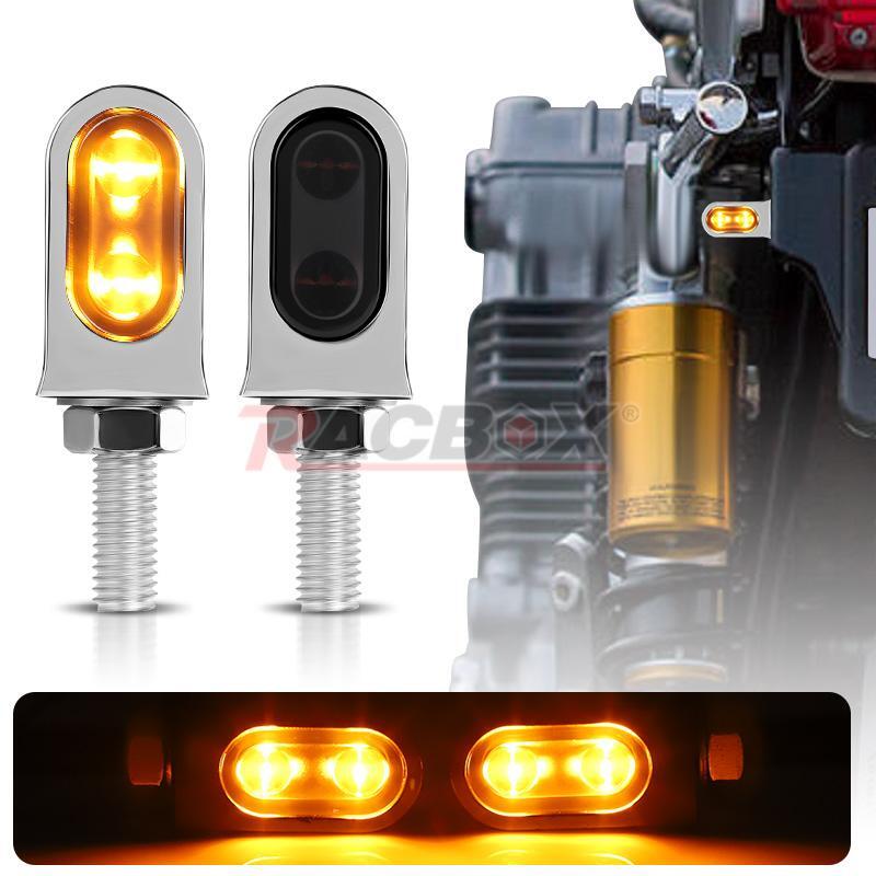 2X Chrome Motorcycle LED Turn Signals Indicator Blinker Light for Suzuki for Honda