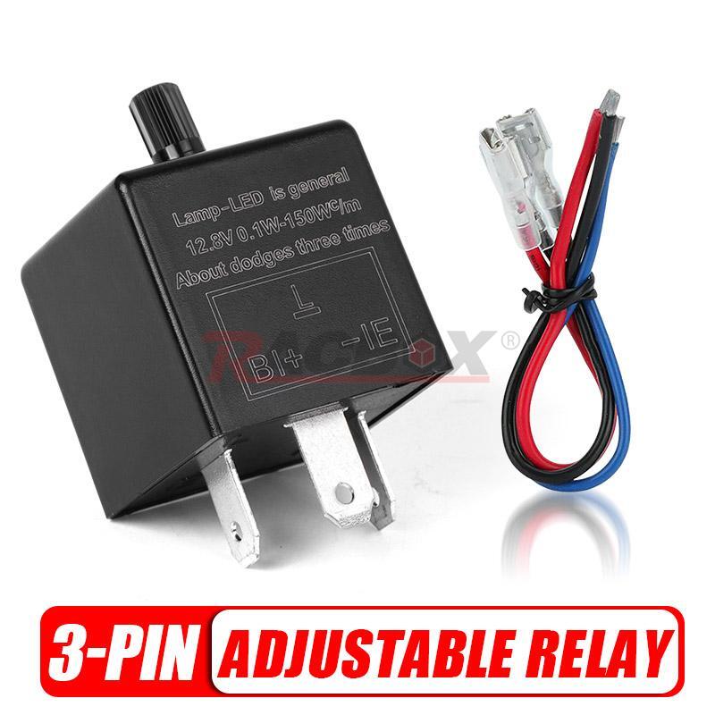 Adjustable 3-Pin LED Wired Motorcycle Flasher Relay Turn Signal Indicator Flash