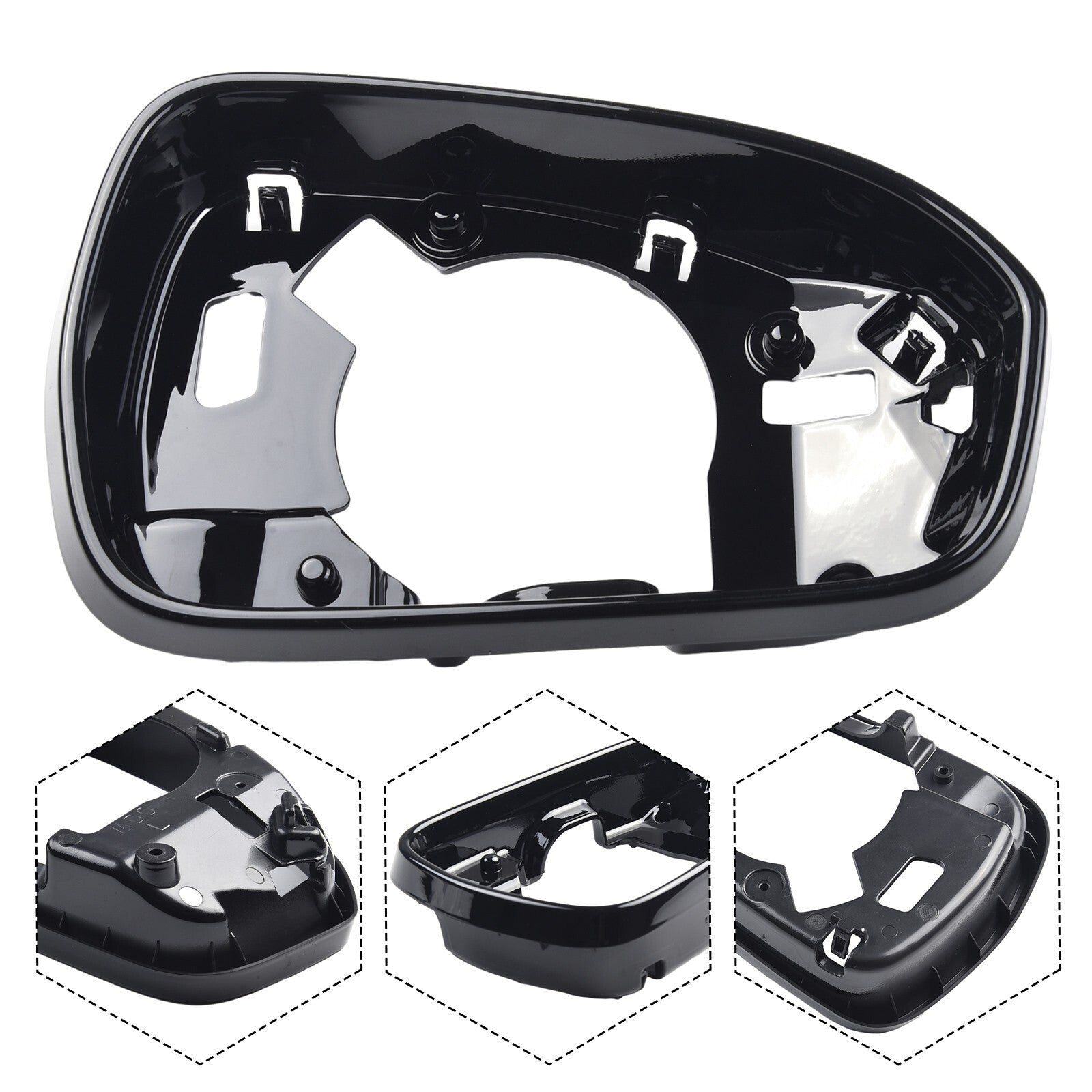 for Ford Fusion 2013-2020 Black Left Driver Side Mirror Frame Trim Replacement