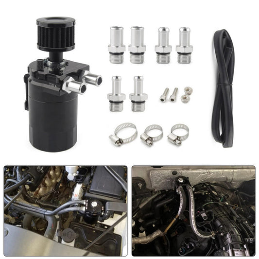 Car 240ml Baffled Aluminum Oil Catch Can Reservoir Tank / Oil Tank With Filter