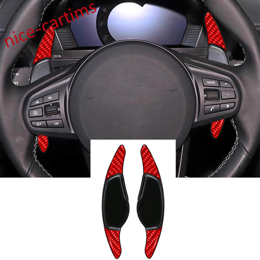 ABS/Red Carbon Steering Wheel Paddle Shifter Extension For Toyot@ GR Supra 2021+