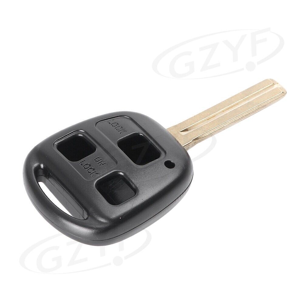 Remote Key Fob Shell Case Cover 3-Buttons Replacement Universal Fit for Lexus Black