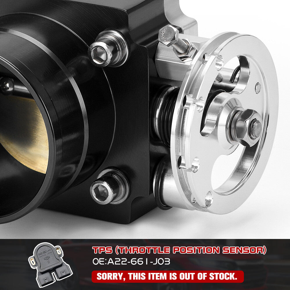 70MM 2.75 Universal Throttle Body High Flow Intake Manifold Aluminum Black TB