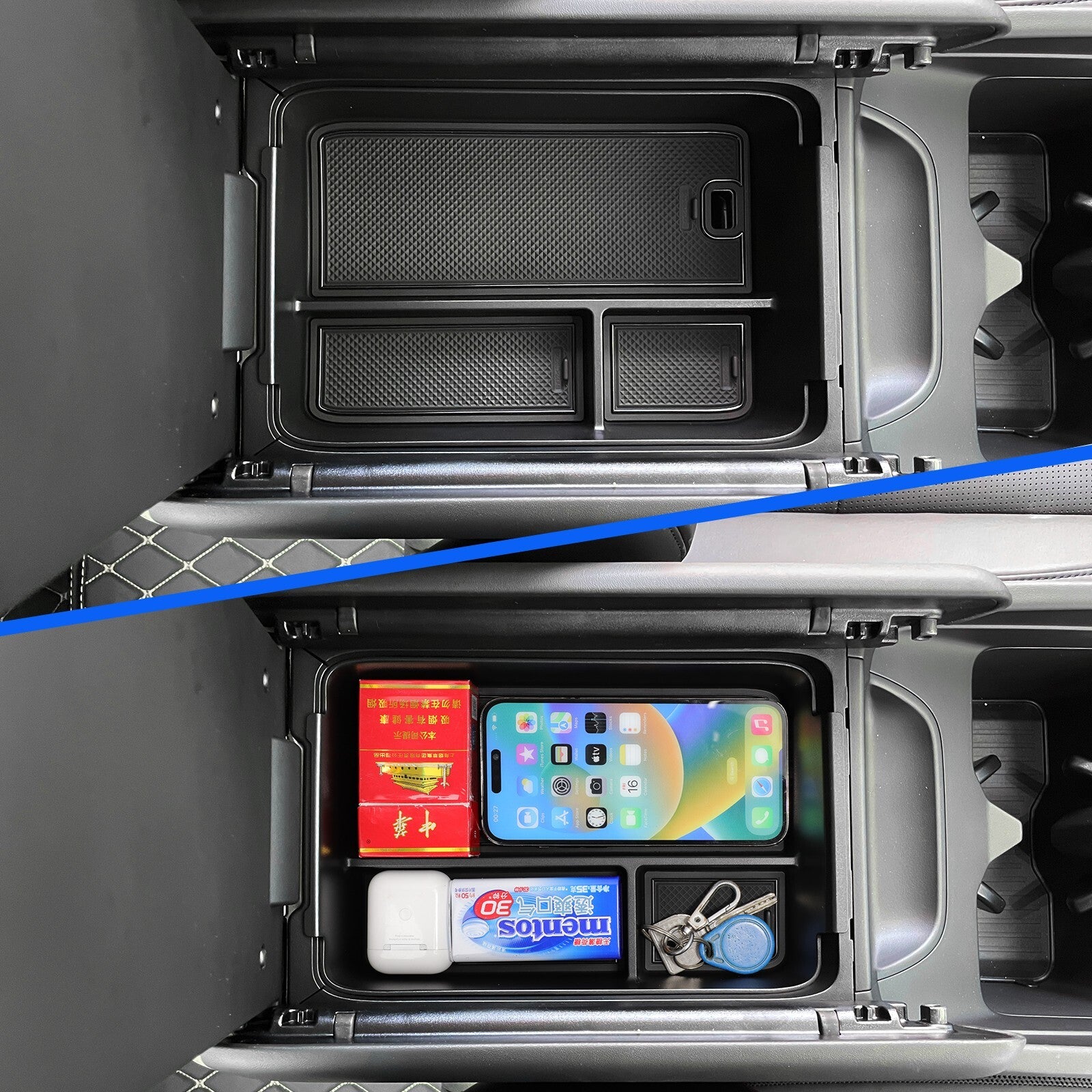 for Hyundai Santa Fe 2024 2025 Car Armrest Storage Box Center Console Organizer