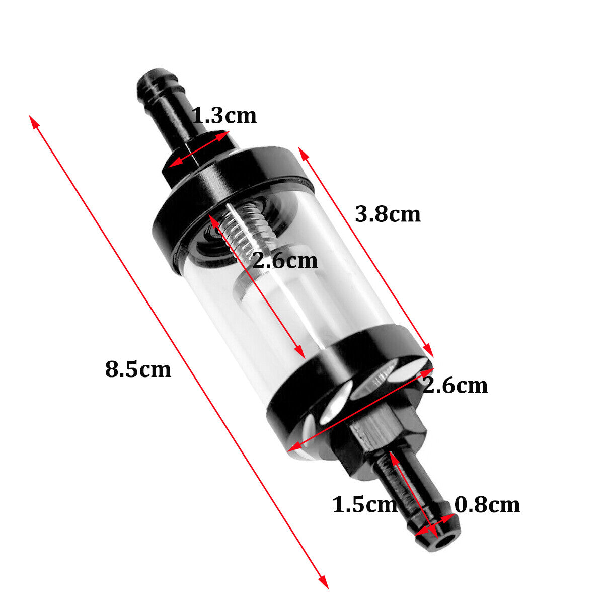 8mm 5/16 inch universal washable fuel filter for motorcycle direct exhaust gasoline and diesel filters
