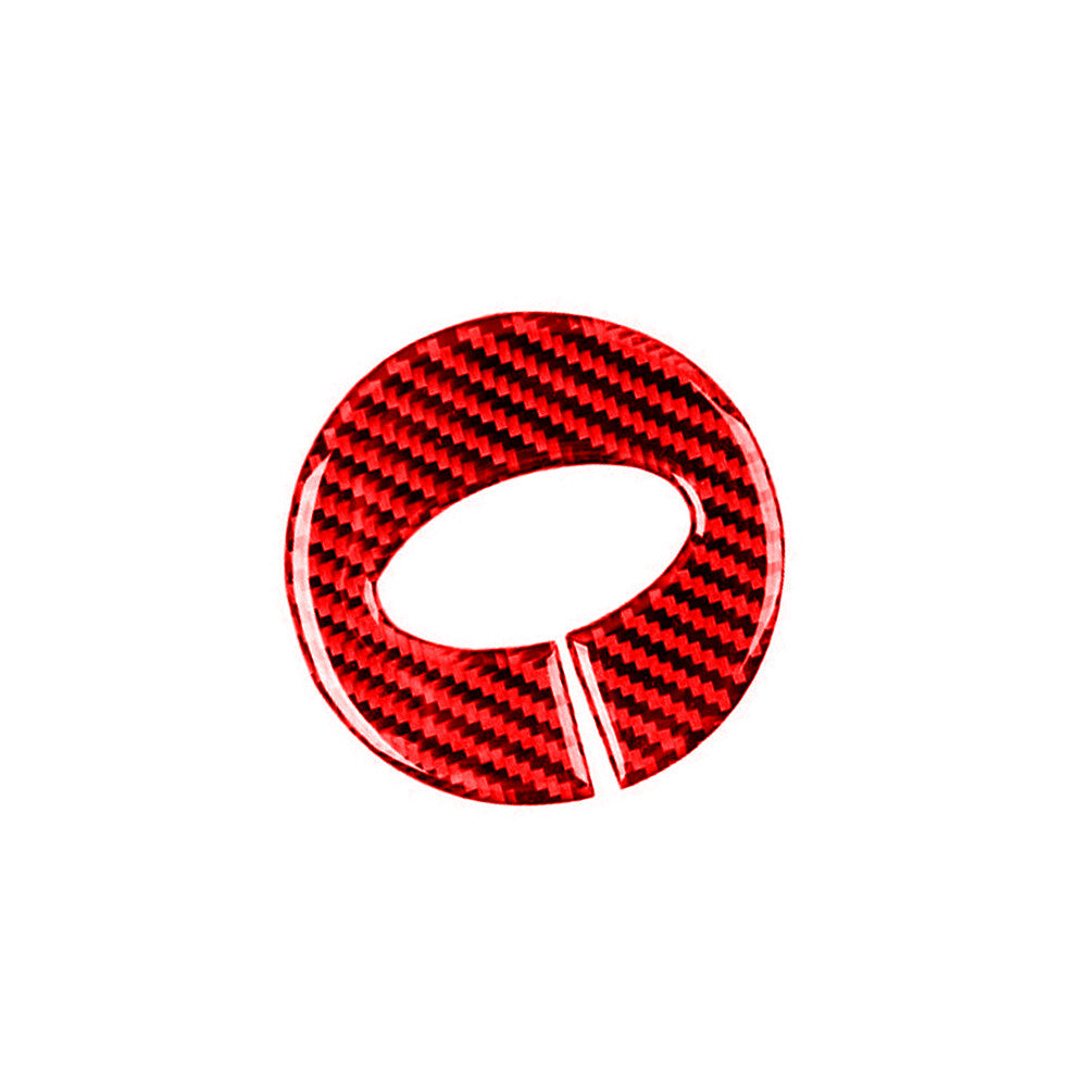 Red Carbon Fiber Steering Wheel Buttons Trim for Subaru Forester 2009-2013 TypeB