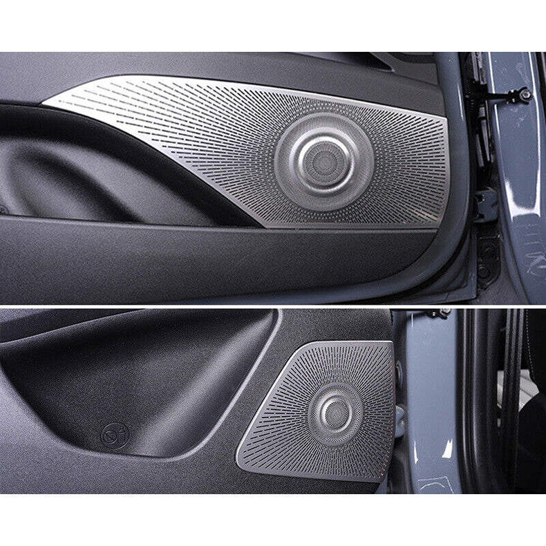 for Hyundai for Elantra 2021-2023 silver Steel Inner Door Speaker Frame Cover Trim