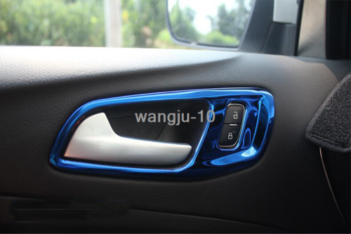 Blue Inner Door Handle Bowl Frame covers S.Steel for Ford Escape Kuga 2017-2019