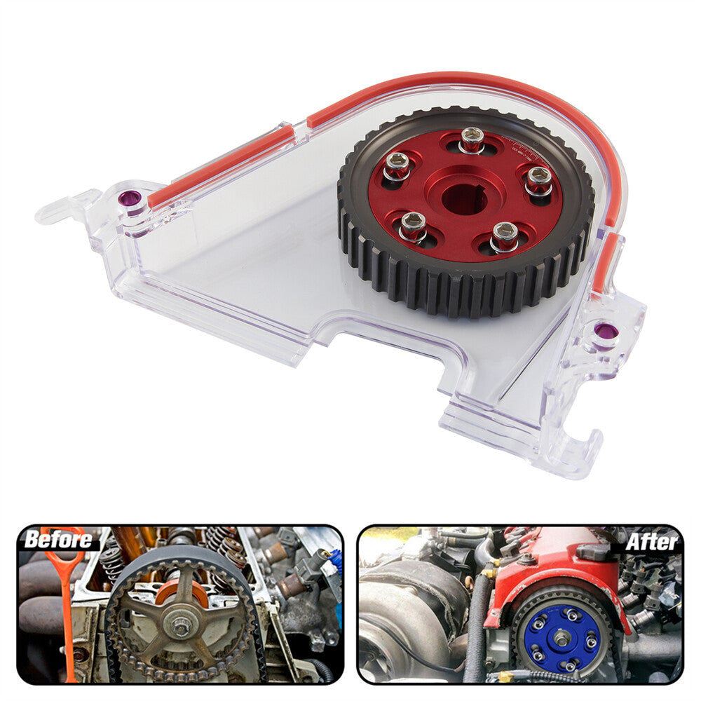 Clear Gear Timing Belt Cover +Cam Gear Kit for Honda for Civic D15 D16 SOHC 96-00