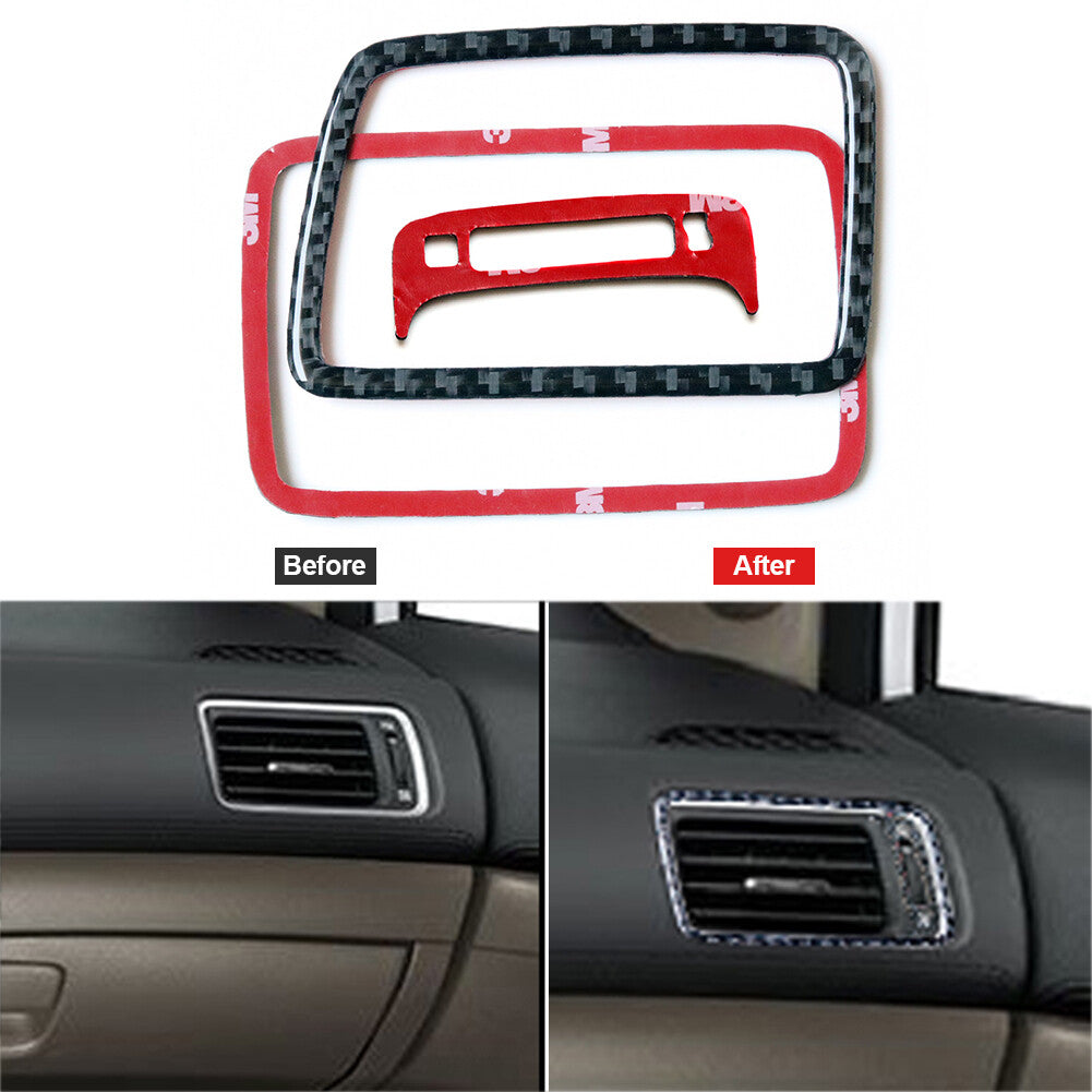 3X Carbon Fiber for Co -pilot Air Vent Outlet Trim Cover for Honda for Civic Coupe 13-15