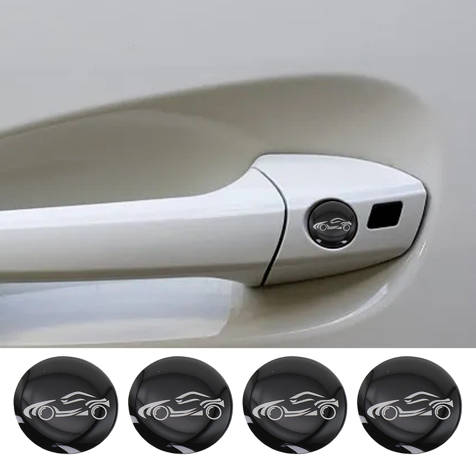 4Pcs Car Door Keyhole Cover Key Hole Protection Sticker Decal Auto Accessories