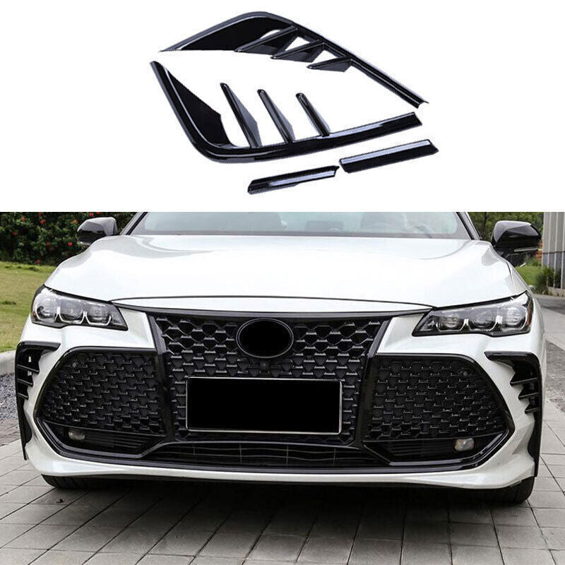 Glossy Black Front Fog Light Lamp Strips Cover Decor for Toyota for Avalon 2019-2022