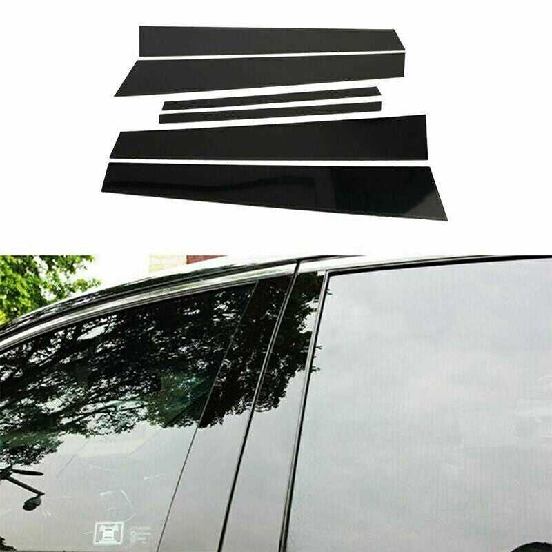 Piano Black Pillar Posts Door Window Molding Trim for Honda Accord Sedan 2013-17