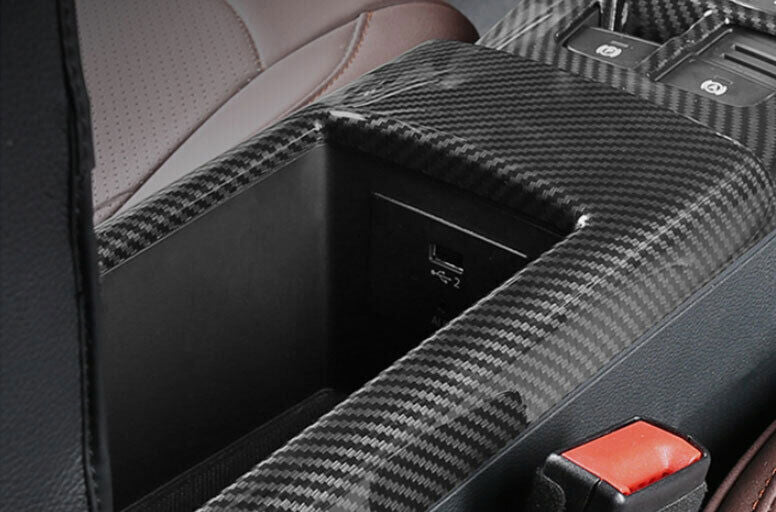 For 14-20 for Audi A3 S3 Carbon Fiber Look Central Console Storage Box Cover Trim 1X