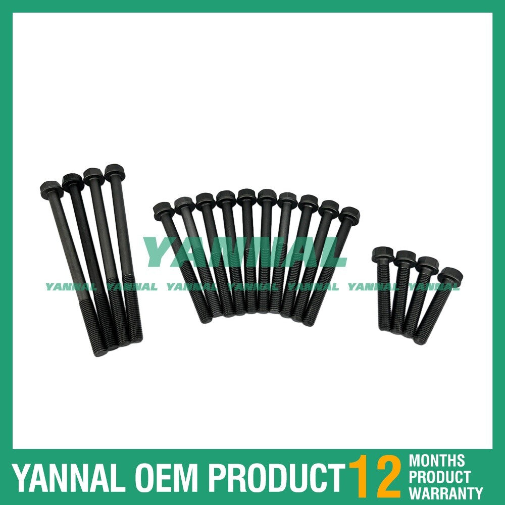 Cylinder head bolts x6, suitable for 3.9 4B 4BT 4BTA 5.9 6B 6BT 6BTA
