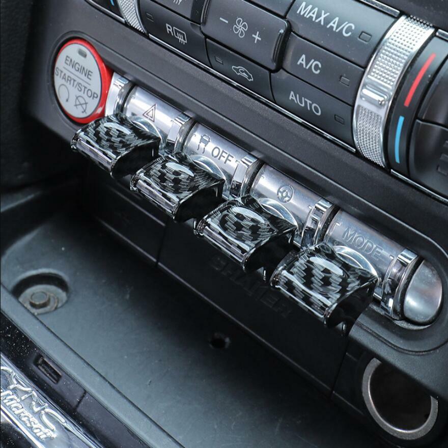 Suitable for 2015-2021 for Ford for Mustang carbon fiber interior center control button switch cover trim