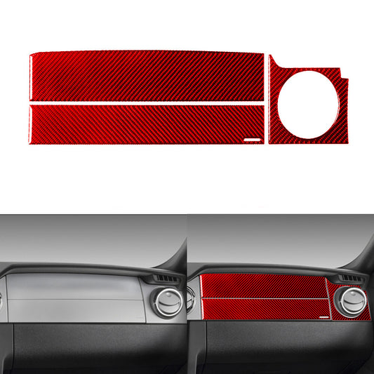 Red Carbon Fiber for Co -pilot Air Vent Outlet Cover Trim for Ford for Mustang 2005-2009
