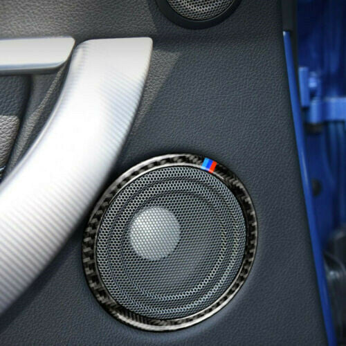 for BMW 3 Series E90 E84 2008-2012 Car Door Speaker Real Carbon Fiber Trim Cover