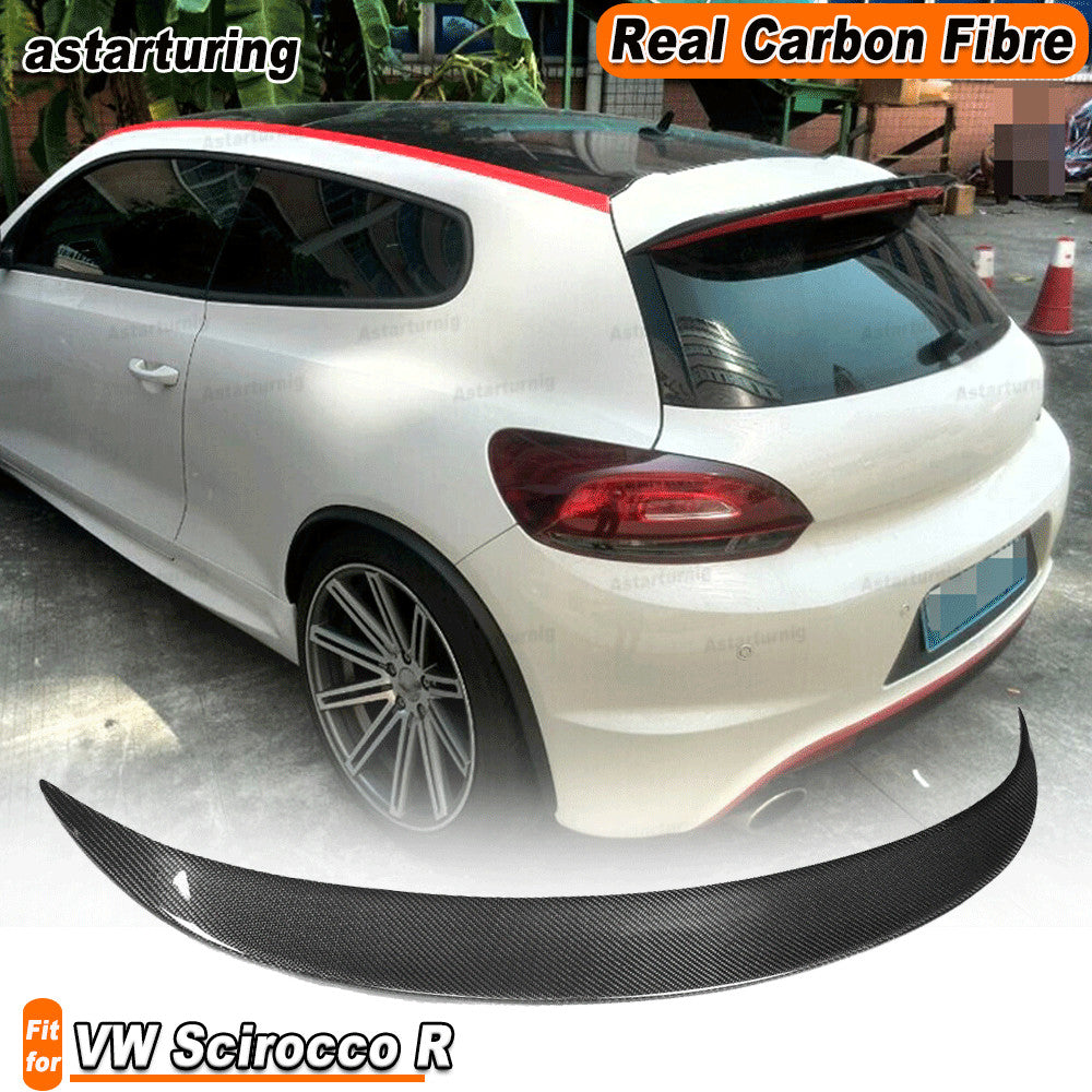 REAL CARBON Rear Roof Top Wing Spoiler Lip for VW Scirocco R 09-14 GTS 2013-14