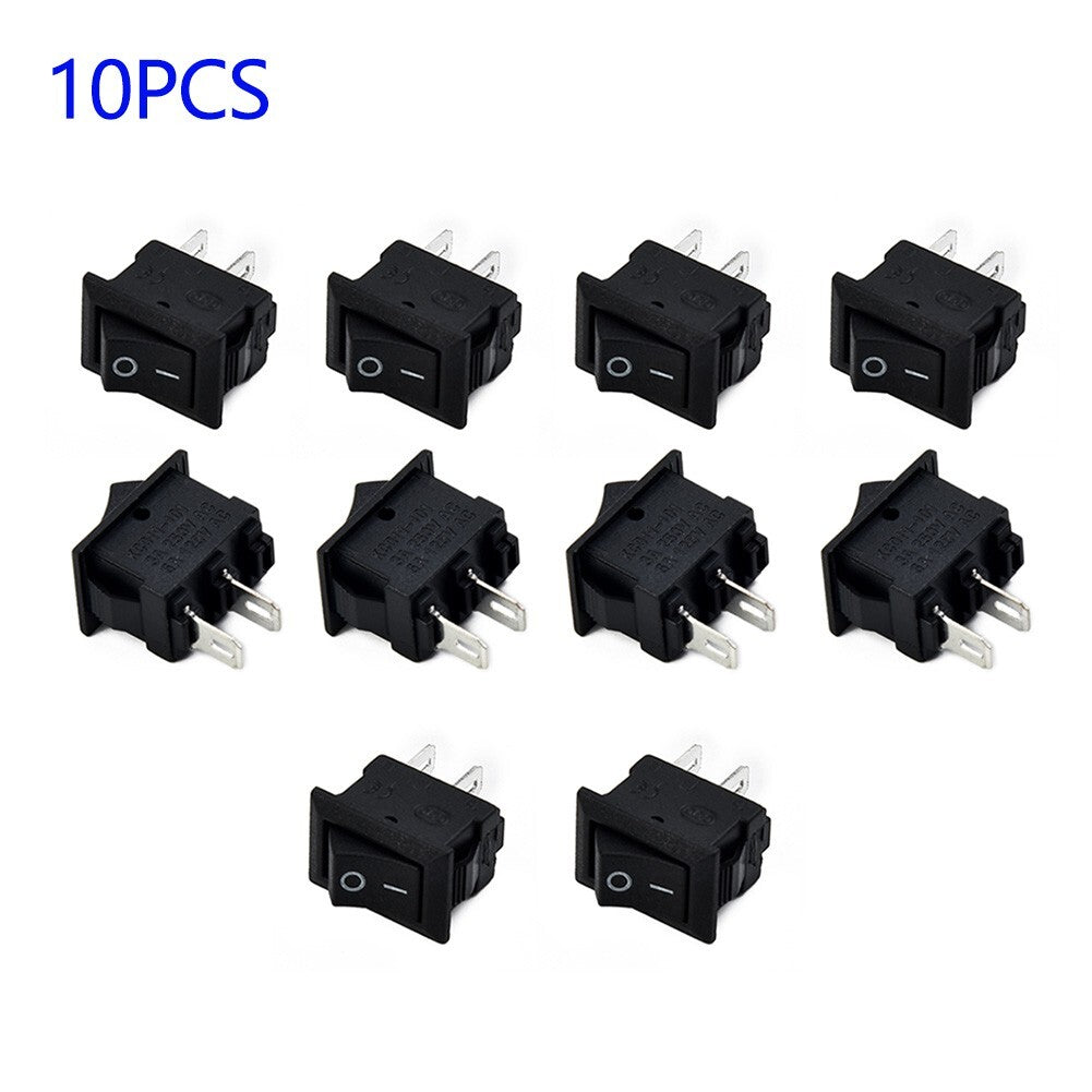 10x/lot 2-pin SPST switch for cars, trucks, and ships - round rocker DC 12V kit