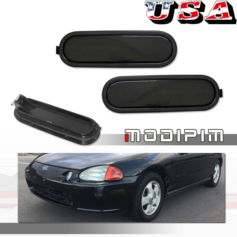 Smoked front side marker signal light housing kit for 93-97 for Honda Del Sol DelSol