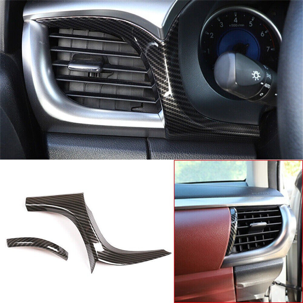 Carbon Fiber ABS Side Air Vent Outlet Cover Trim For T@yota Hilux Revo 2015-2021