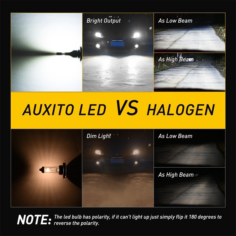 AUXITO 2X 9012 HIR2 LED White Cloud 1500W 205000LM High/Buddha Light 6000K White Red Green