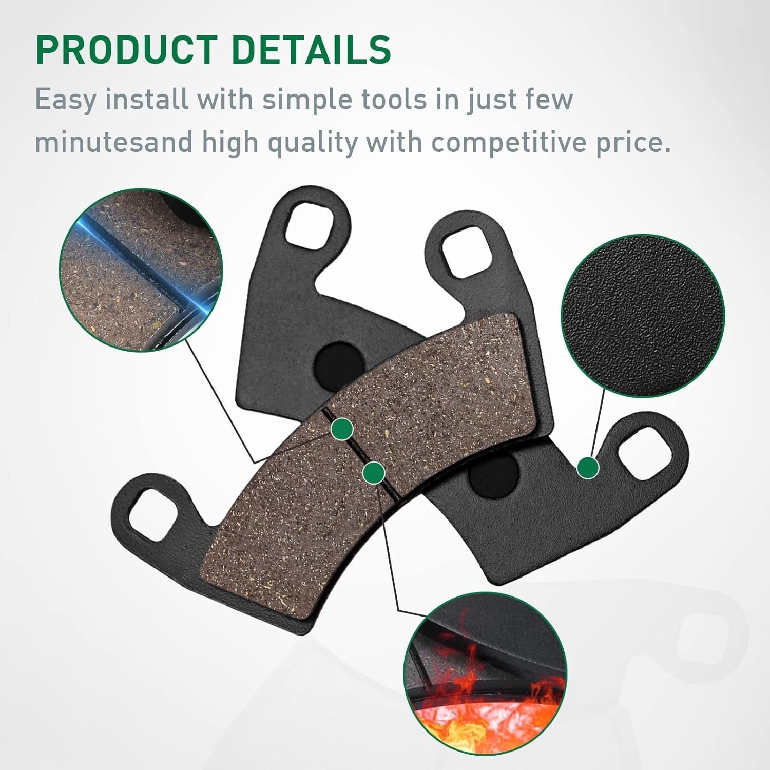 Brake Pads for Polaris Ranger 800 Crew 2010-2014 / Ranger 900 Crew 2012-2014