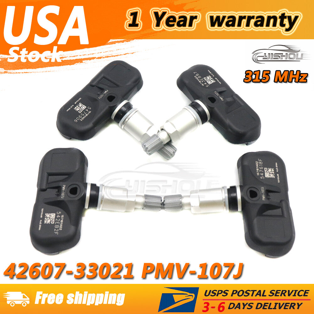 4x TIRE PRESSURE SENSOR TPMS NEW 42607-33021 PMV-107J for Toyota for Corolla for Lexus