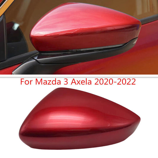 Red Left Rearview Side Wing Mirror Shell Cover Cap for Mazda 3 Axela 2020-2022