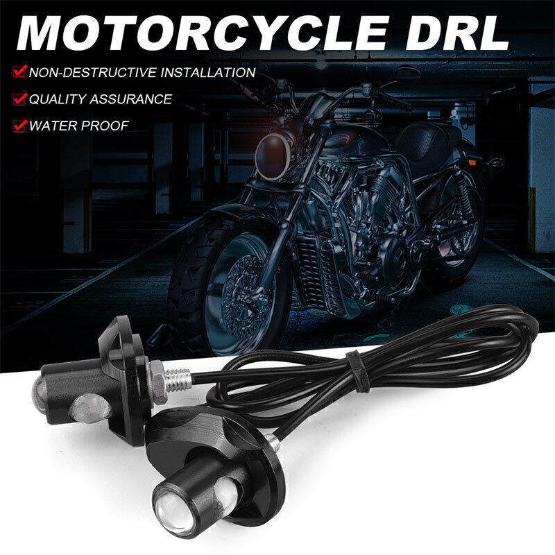 2X for Mini LED Motorcycle License Plate Turn Signals Indicator Amber Blinker Light