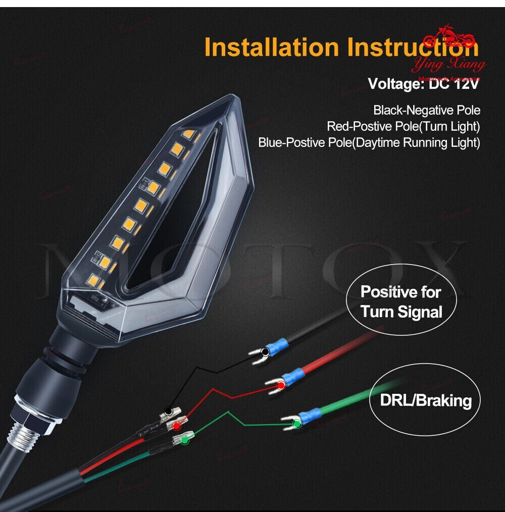 Motorcycle LED Turn Signal Indicator Light Fit For Z400 Z650 Z750 Z1000 ER-6N/F