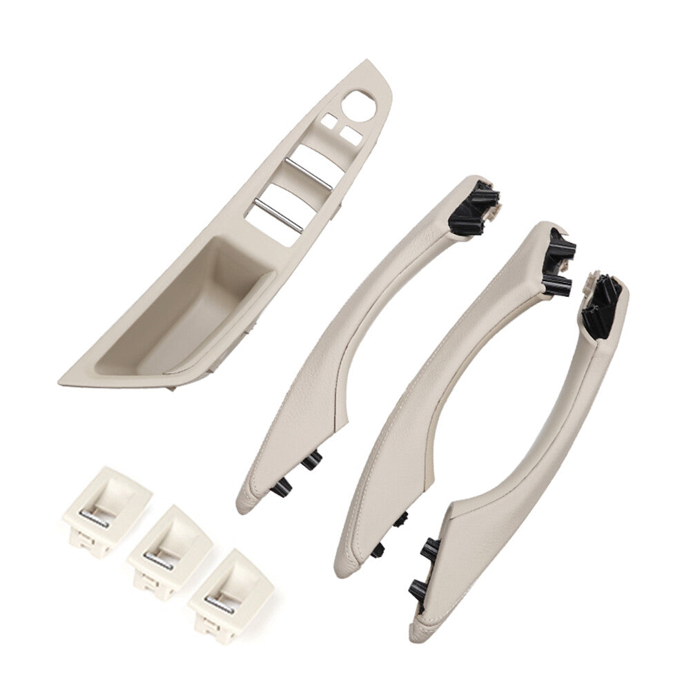 7pcs Door Trim Pull Handle Real Leather For 10-17 for BMW 5 series F10 F11 F18 LHD
