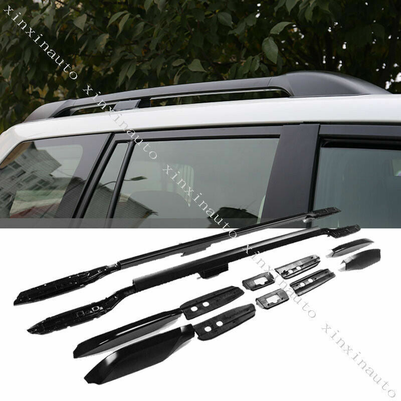 for Toyota Prado FJ150 2010-2021 Black Roof Rack Rail Luggage Carrier Bar Kit