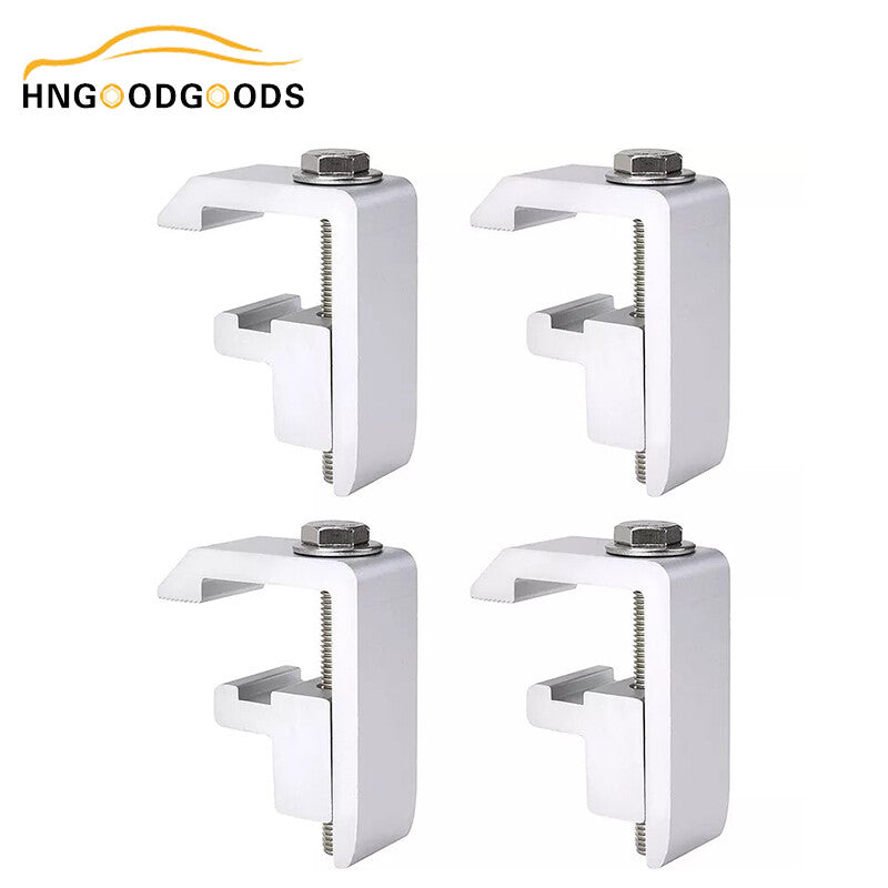 4-Piece for Toyota Tacoma/Tundra Truck Hat/Camping Shell Mounting Clips in Silver