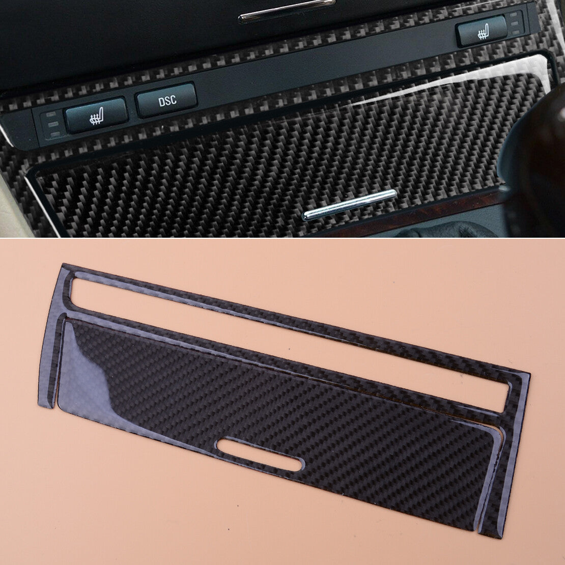 Carbon Console Cigarette Lighter Ashtray Panel Trim Fit for BMW E46 4 Door 98-06