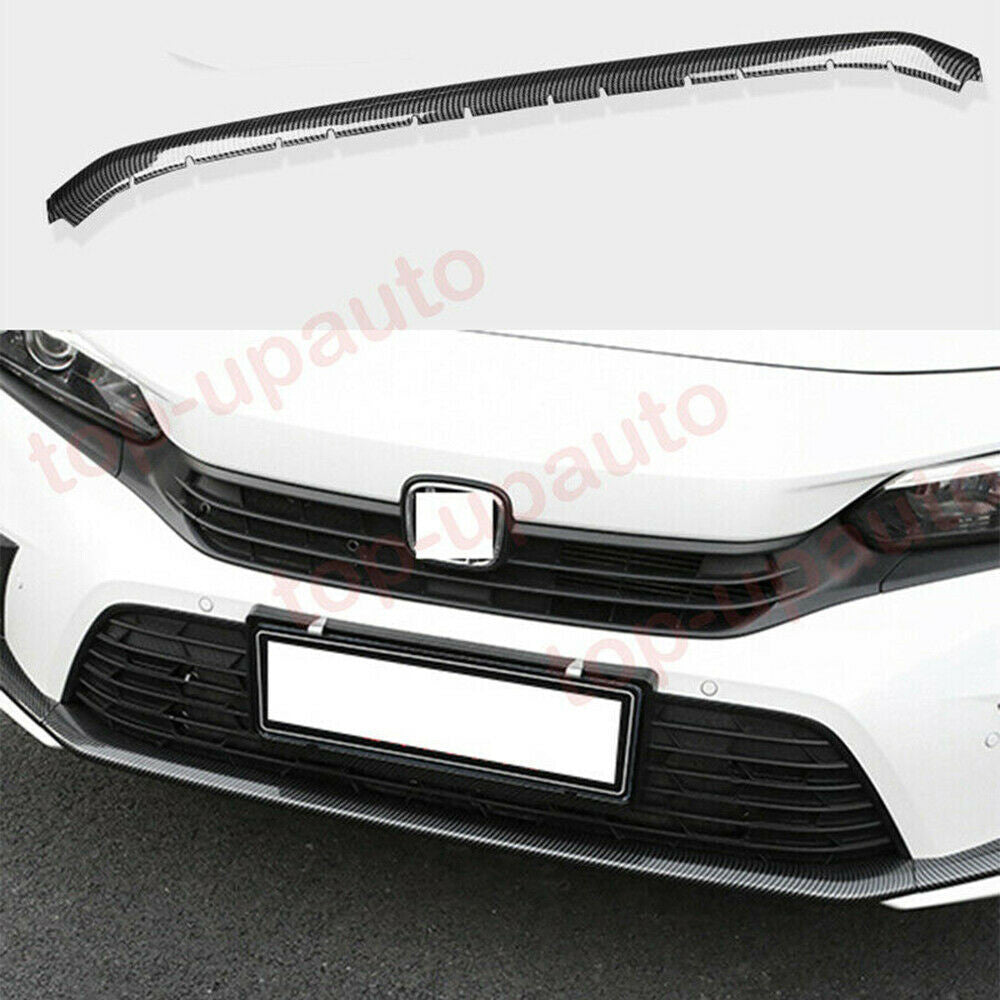 for Honda for Civic 2022-2023 Carbon Fiber ABS Front Bumper Bottom Grille Trim Strip