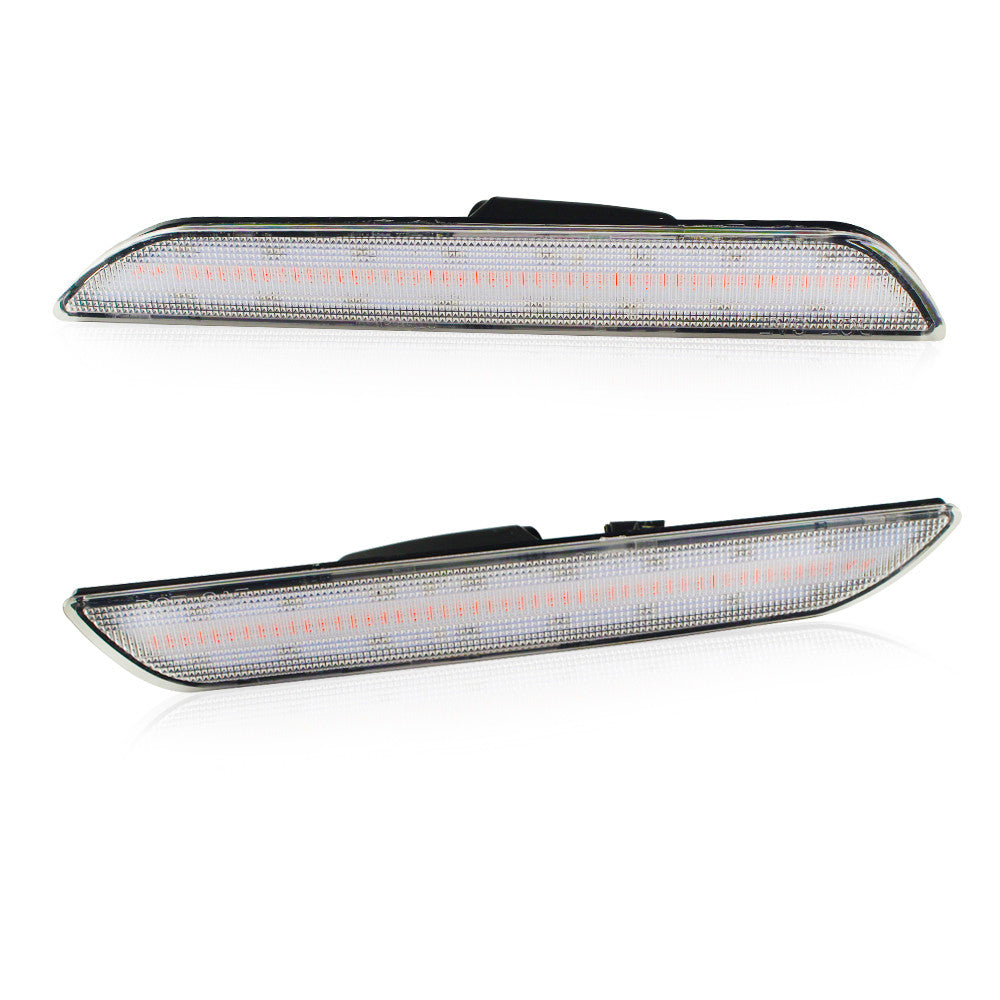 2-pack suitable for 2015-2018 for Ford for Mustang transparent lens red LED rear side marker lights
