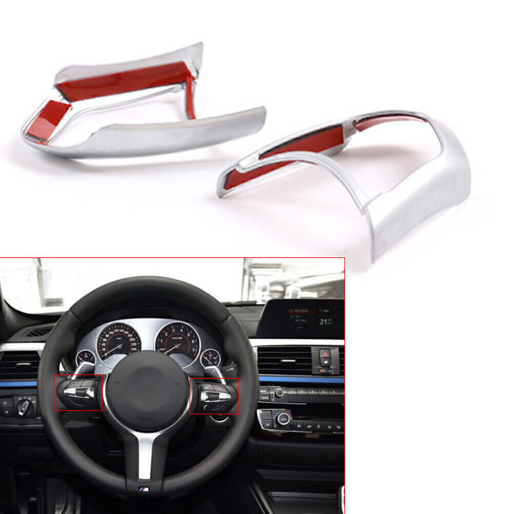 2X Steering Wheel Decoration Frame Cover Trim for BMW M3 M4 M5 1 3 Series X5M