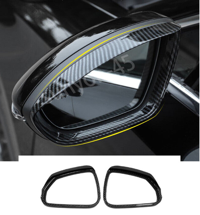 for BMW X1 2023-2025 ABS Carbon Rear View Mirror Rain Eyebrow Frame Cover Trims