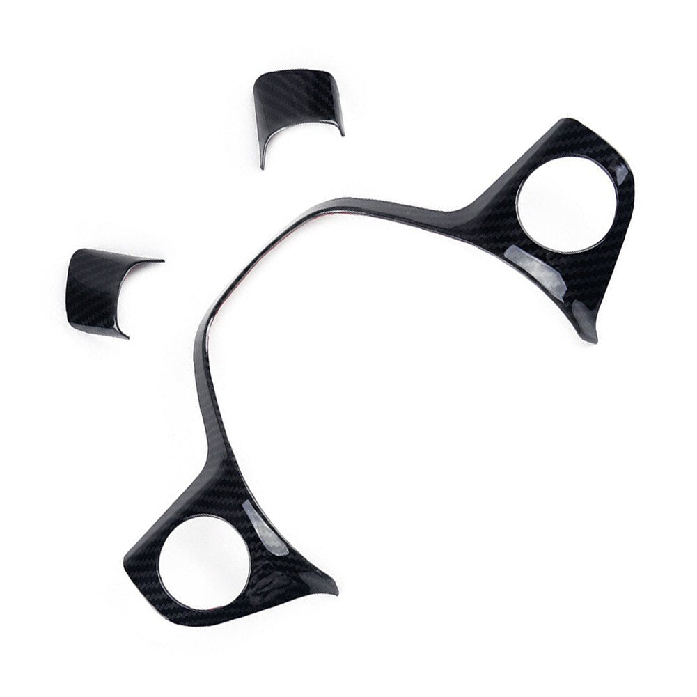 3 PCS Carbon Fiber Style Steering Wheel Cover Trim Fit for Ford Focus 2012-2014