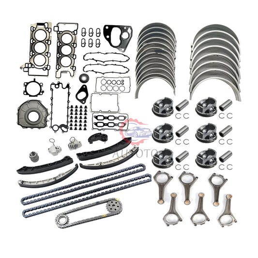 AJ126 3.0L Engine Rebuild Overhaul Kit - Connecting Rod Piston Rings for Jaguar