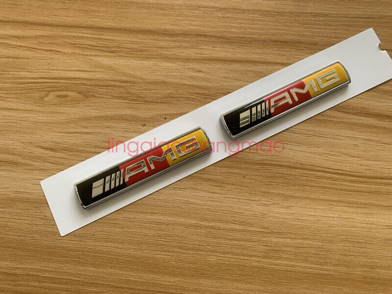 2-Pack Colored AMG Car Badge Stickers Side Skirt Badge Logos